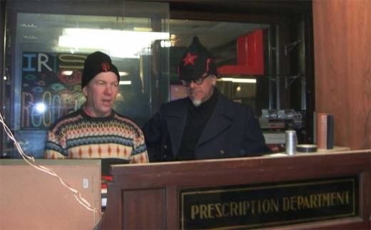 Todd-O-Phonic Todd swings at Iris Records as Phast Phreddie the Boogaloo Omnibus looks on!